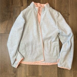 Gray and Pink Zip-Up Jacket
